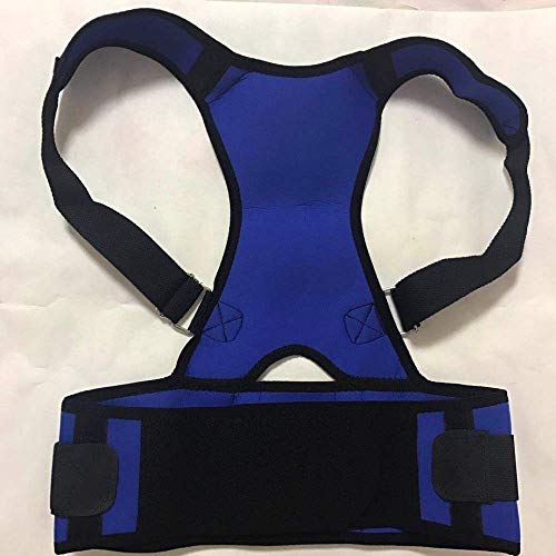 YLLN Azul Masculino Femenino Corregidor de Postura Ajustable Corsé Espalda Cinturón Soporte Lumbar Corrector Recto De Espalda Niños (Color: Azul, Talla: M)