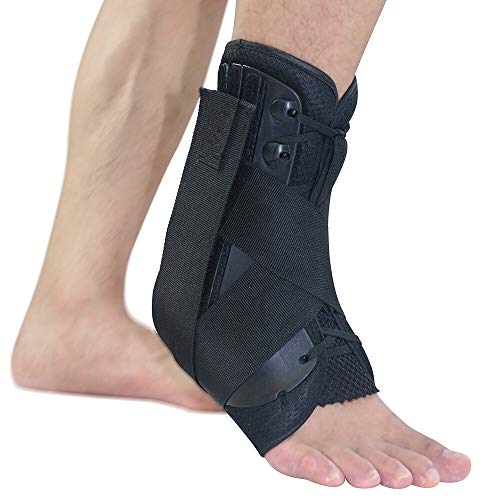 YMYGBH Kuangmi Tobillera Deportes Soporte Ajustable Correas del Tobillo del Pie Estabilizador Ortesis De Compresión De Fútbol Tobillo Calcetines Protector (Color : Black XL)