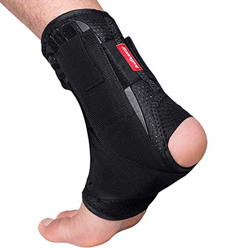 YMYGBH Kuangmi Tobillera Deportes Soporte Ajustable Correas del Tobillo del Pie Estabilizador Ortesis De Compresión De Fútbol Tobillo Calcetines Protector (Color : Black XL)