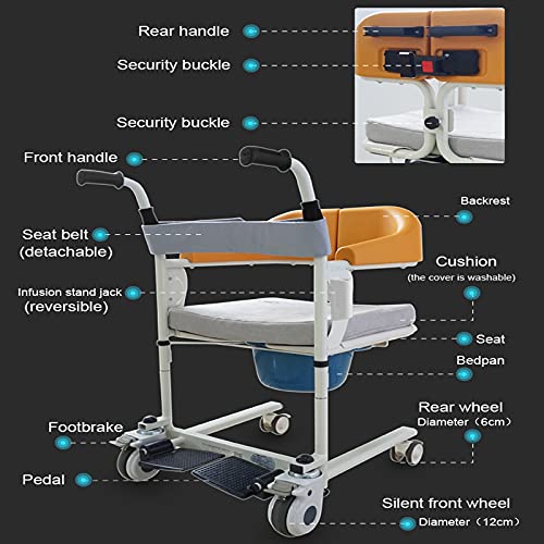 YNITJH Taburete portátil Plegable para sillas de Ruedas de baño,Silla De Ruedas Enfermería para Ancianos,Silla Baño para Discapacitados,Silla de Transferencia de Pacientes,BasicEdition-Yellow