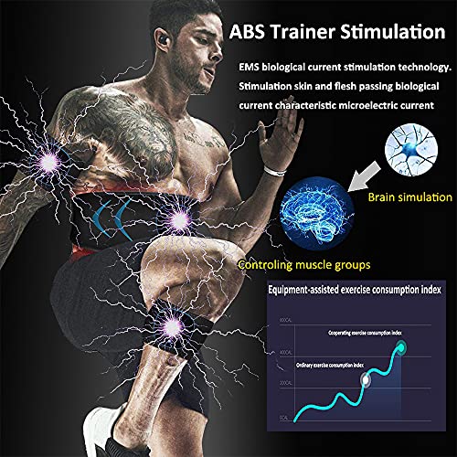 Yonars EMS Electroestimulador Muscular Abdominales, 10 Modos, 20 Niveles Diferentes para, Electroestimulacion Estimulación ABS Trainer para Abdomen/Brazo/Piernas/Cintur