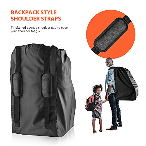 YOOFAN Bolsa de Transporte Protectora para Sillas para Coche, Bolso de Viaje para Cochecito Infantil - Resistente al Agua, Almacenamiento para Avión, Identificación Fácil en el Aeropuerto (Negro)