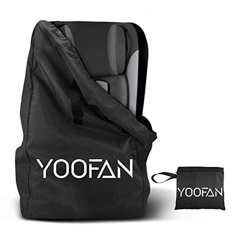 YOOFAN Bolsa de Transporte Protectora para Sillas para Coche, Bolso de Viaje para Cochecito Infantil - Resistente al Agua, Almacenamiento para Avión, Identificación Fácil en el Aeropuerto (Negro)