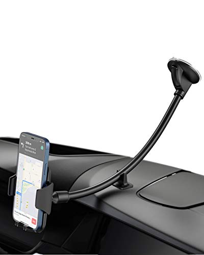 YOSH Parabrisas Soporte Móvil para Coche, 360° Rotación Brazo Extensible Sujeta Soporte Movil Coche, Soporte para Coche con Ventosa para S21 S20, Xiaomi Poco x3, iPhone 13 12 Pro, ect