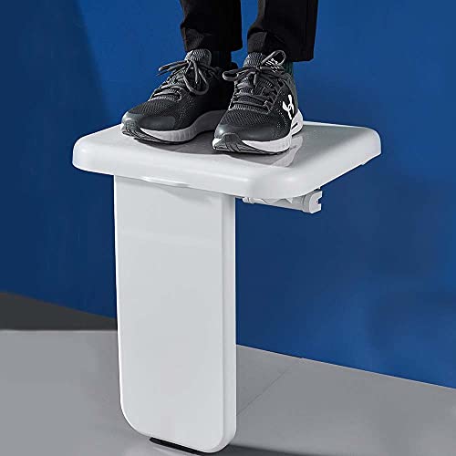 YOVYO Taburete De Baño con Asiento De Ducha Abatible De Pared Apto para Discapacitados Y Personas Mayores con Movilidad Reducida, Carga Máxima 220 Kg, Blanco