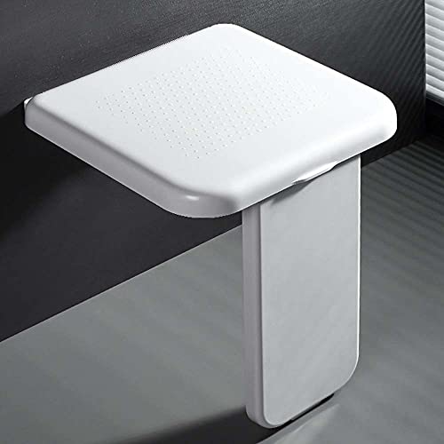 YOVYO Taburete De Baño con Asiento De Ducha Abatible De Pared Apto para Discapacitados Y Personas Mayores con Movilidad Reducida, Carga Máxima 220 Kg, Blanco