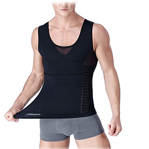 Ypnrd Faja Ajustable Deportes Fitness Camiseta Interior con 3 Líneas Ganchos Que Ayudanapoyar Espalda para Corregir Postura,Negro,XXL