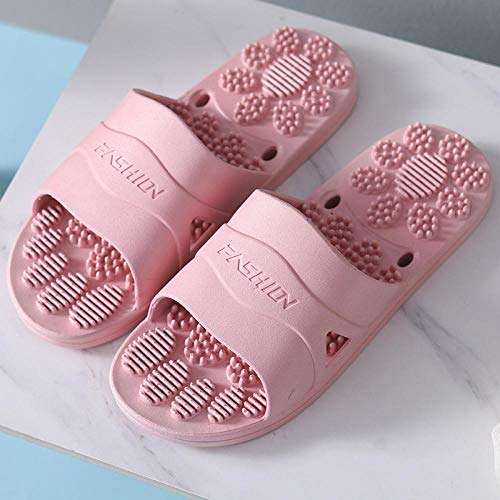 ypyrhh Mule de baño Drain Quick,Sandalias y Zapatillas de Masaje de Fondo Suave,Sandalias y Zapatillas Antideslizantes de baño en casa para Parejas-A- 皮 红_39-40,Suelas de Espuma Gruesa