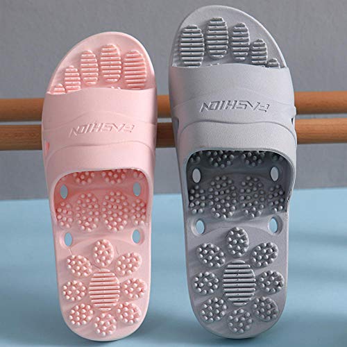 ypyrhh Zapato de Piscina Beach Slide,Sandalias y Pantuflas de Masaje de Fondo Suave,Sandalias y Pantuflas Antideslizantes de baño en casa para Parejas-A- 皮 红_37-38,Chanclas de Gran Apariencia