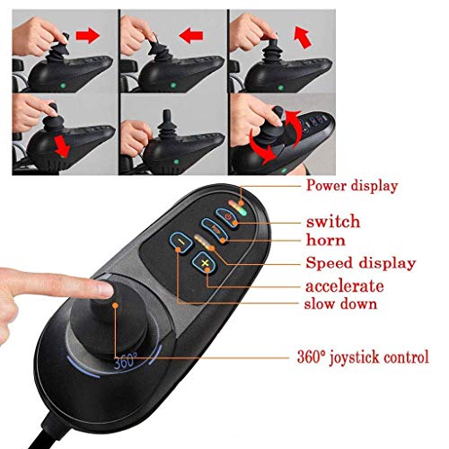 YQTXDS Silla de Ruedas eléctrica, Resistente, Plegable, reposacabezas Plano Ajustable, conmutación eléctrica Manual (Silla de Ruedas)