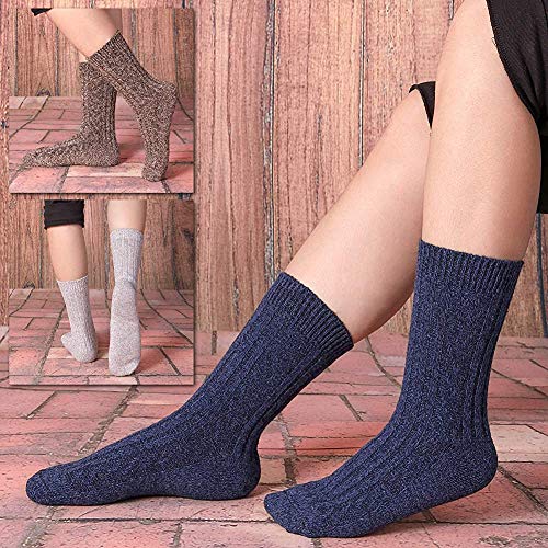 YSense 6pares Calcetines Hombre Lana Merino Antideslizantes Calcetines Gruesos Cálidos para Invierno Ocasionales Calcetines de senderismo premium transpirables,para Hombres Mujeres (Multicolor 6)