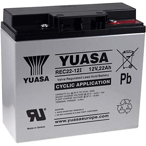 YUASA Batería de Reemplazo para Carro de Golf Sillas de ruedas Autocaravanas Scooter eléctrico 12V 22Ah cíclica