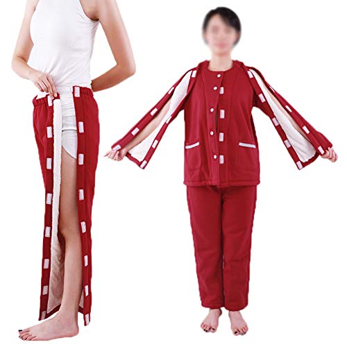 YUXINCAI Ropa para El Cuidado del Paciente Pantalones Fáciles De Usar, Adecuado para Personas con Discapacidad/Ancianos/Cirugía/Fractura/Encamados, Pijamas De Parálisis De Ancianos