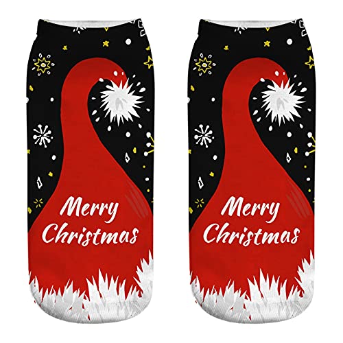 YWLINK Moda Calcetines De Navidad Suave Y Transpirable Calcetines De AlgodóN Lindos ImpresióN En 3d Medias Calcetines De Dibujos Animados Deportivos Regalo Calcetines De Tobillo (A, Talla única)