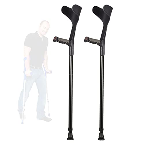 YXW 2 Unidades Muleta Plegable De Aluminio, Bastones Inglés Regulable, Muleta Médica para Adulto, para Altura 140-185cm, Negro/Gris (Color : Black)