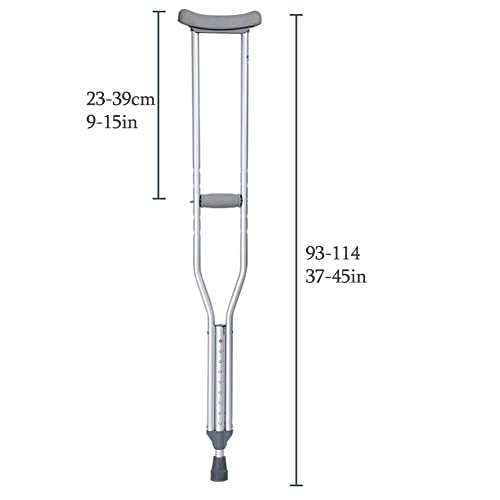 YXW Muletas de Axilas Ajustables, muletas axilares para Caminar, 2 Unidades, muletas ortopédicas médicas para niños, jóvenes, Adultos Altos, Peso máximo 130 kg (Size : Small 93-114cm)