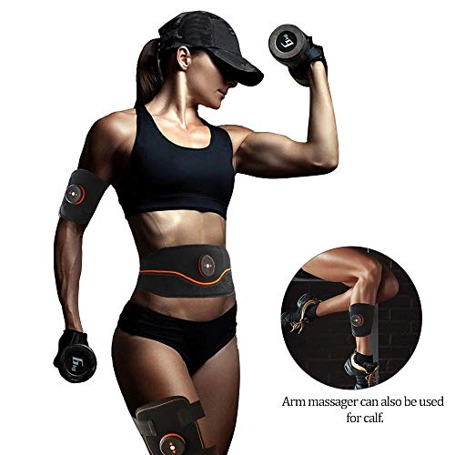 YYDM EMS Muscular, Abdominal Dispositivo De Entrenamiento De Estimulación, Quemar Grasa para Fortalecer Los Músculos, Dar Forma Al Cuerpo De Carga USB,Abdomen + Arms + Legs (2)