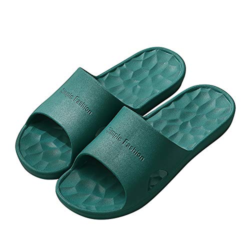 Zapatillas de Estar por Casa, Zapatillas Antideslizantes Para Hombres Y Mujeres, Uso En Interiores, Uso En Exteriores, Sandalia De Ducha, Zapatos De Piscina Suaves Y Sile(Color:Verde,Size:40-41EUR)