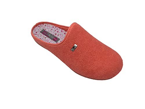 Zapatillas de estar por casa/Mujer/Biorelax/Apto plantilla ortopedica/Plantilla extraible/Empeine :Algodón Rizo/Coral/Talla 40