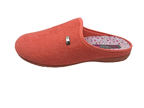 Zapatillas de estar por casa/Mujer/Biorelax/Apto plantilla ortopedica/Plantilla extraible/Empeine :Algodón Rizo/Coral/Talla 40