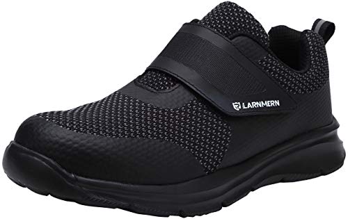 Zapatillas de Seguridad Hombre,LM180121 SBP Zapatos de Trabajo Mujer con Punta de Acero Ultra Liviano Reflectivo Transpirable 40 EU,Triple Negro