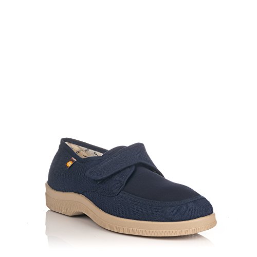 Zapatillas lona velcro para pies muy delicados Doctor Cutillas en azul marino talla 45