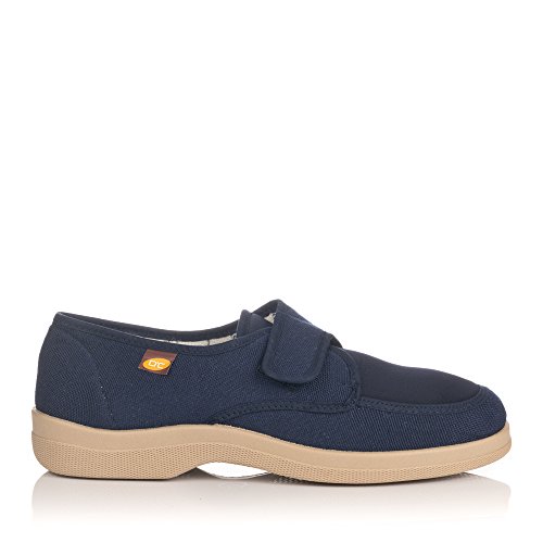 Zapatillas lona velcro para pies muy delicados Doctor Cutillas en azul marino talla 45