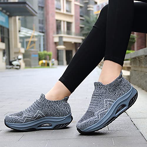 Zapatos Para Caminar Sin Cordones Con Colchón De Aire Para Mujer Calzado Deportivo Ortopédico Para Diabéticos Cómodo Y Casual Zapatillas De Deporte Atléticas De Tenis De Punto De Malla Transpirable