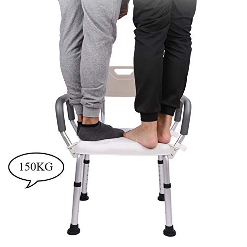 ZBBN Silla de Ducha para Personas Mayores Asiento de Ducha Pesado Ajustable en Altura con apoyabrazos y Respaldo para Personas Mayores Discapacidades en la Ducha Taburete de Ducha de baño accesib