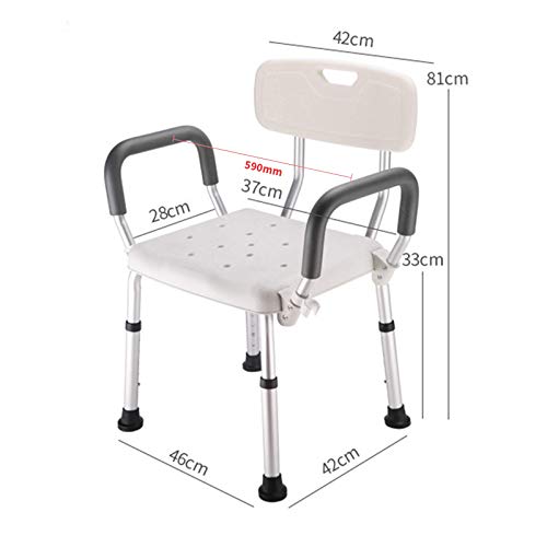 ZBBN Silla de Ducha para Personas Mayores Asiento de Ducha Pesado Ajustable en Altura con apoyabrazos y Respaldo para Personas Mayores Discapacidades en la Ducha Taburete de Ducha de baño accesib