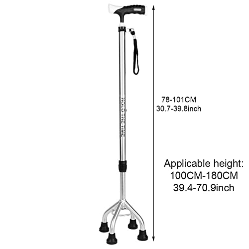 ZDM 1 Piezas Bastón Cuadrípode, 10 Niveles de Altura Ajustable, Unisexo, Muletas Auxiliares, Muletas para Ancianos