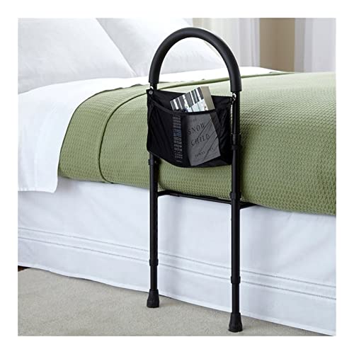 ZHBW Barra De Apoyo para Cama con Bolsillo Almacenamiento, Barra Mayores Protección contra Caídas (Color : Black)