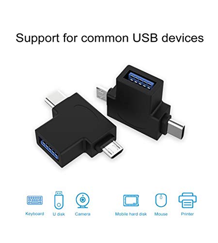 ZHITING 2 en 1 USB 3.0 Muliti Mouse OTG Adaptador Tipo C Micro USB a USB3.0 Convertidor de Datos de Carga Macho a Hembra para Teclado de Disco U Conector de teléfono Android