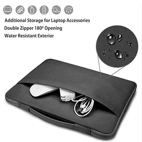 ZINZ Maletín 15 15,6 16 Funda Portátil Impermeable para 15-16 Pulgadas MacBook Pro 16 15, Surface Laptop 3 15,XPS 15 Laptop Ultrabook Netbook, DELL HP Lenovo Acer ASUS y más, Negro