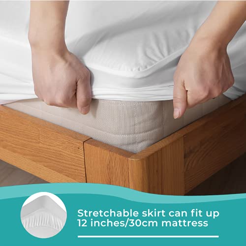 Zioprea Protector de Colchón Impermeable Transpirable Fundas Colchon Antiácaros Hipoalergénico Colchones 120x200cm Natural Tencel