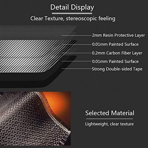 ZLYCZW Panel de Ajuste Interior del Volante de Fibra de Carbono, Etiqueta de la Cubierta de la decoración Interior del Coche, Ajuste especializado para Tesla Model 3 2016-2019