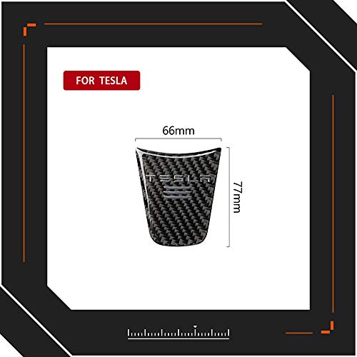 ZLYCZW Panel de Ajuste Interior del Volante de Fibra de Carbono, Etiqueta de la Cubierta de la decoración Interior del Coche, Ajuste especializado para Tesla Model 3 2016-2019