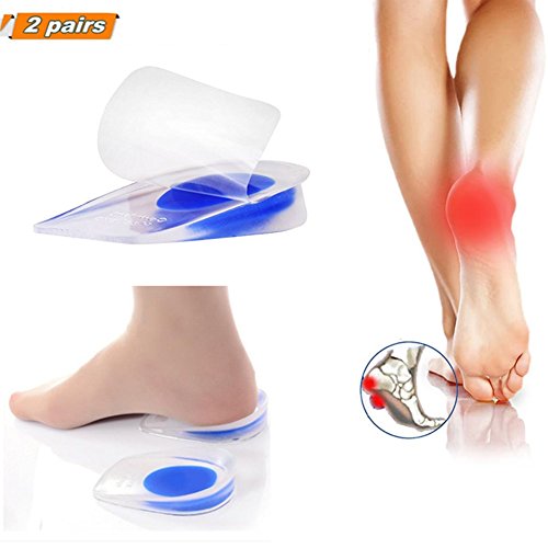 ZusFut 2 Pares Taloneras de Silicona-Blandita Plantilla de Gel Talonera con Alzas para Zapatos Mujer Hombre