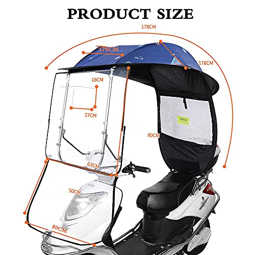 ZWJABYY Paraguas para Scooter,Techo De Scooter,Tela Oxford De Alta Densidad A Prueba De Viento/Lluvia/Protector Solar Adecuado para Todas Las Bicicletas EléCtricas Y Motocicletas,A-Grey