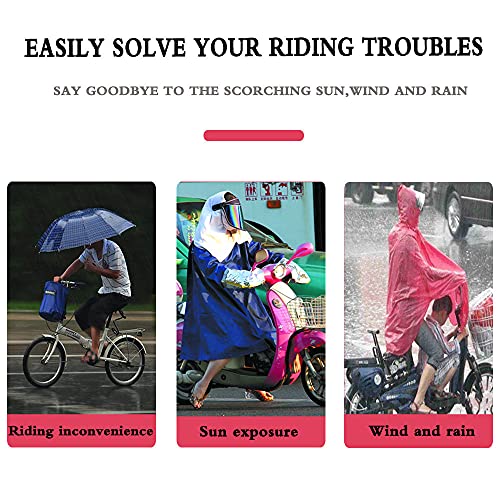 ZWJABYY Paraguas para Scooter,Techo De Scooter,Tela Oxford De Alta Densidad A Prueba De Viento/Lluvia/Protector Solar Adecuado para Todas Las Bicicletas EléCtricas Y Motocicletas,A-Grey