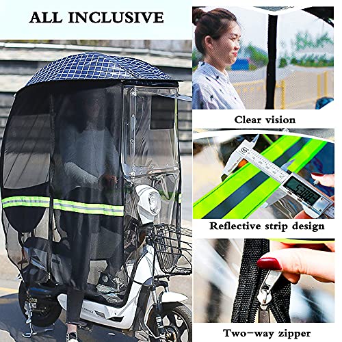 ZWJABYY Paraguas Scooter,Cubierta Impermeable A La Lluvia para Scooter De Movilidad,Cubierta para Sombrilla para Capota De BateríA para AutomóVil,Visera Impermeable para El Sol,Blue-B