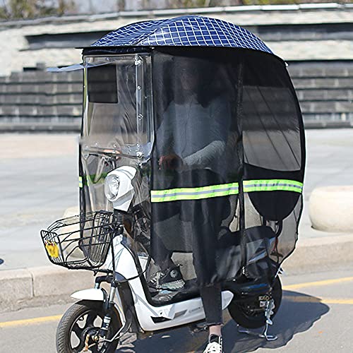 ZWJABYY Paraguas Scooter,Cubierta Impermeable A La Lluvia para Scooter De Movilidad,Cubierta para Sombrilla para Capota De BateríA para AutomóVil,Visera Impermeable para El Sol,Blue-B