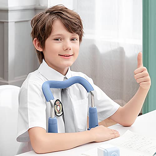 ZZJCY Corrector De Postura Sentado para Niños, Lectura Y Escritura, Enderezador De Espalda Antimiopía, Corrector De Postura para Adolescentes Y Estudiantes para Silla, Protector Visión Niños,Azul