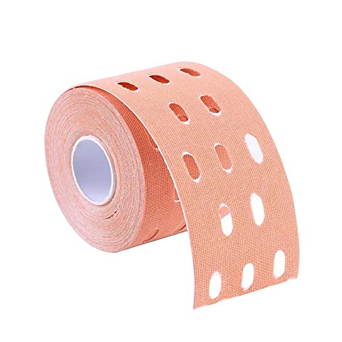 1 unids 500 cm x 5 cm Kinesiología Músculos Músculos Cuidado de los Deportes Elástico Physio Roll Punch Therapeutic Tape Adhesive (Color : B Rose Red)