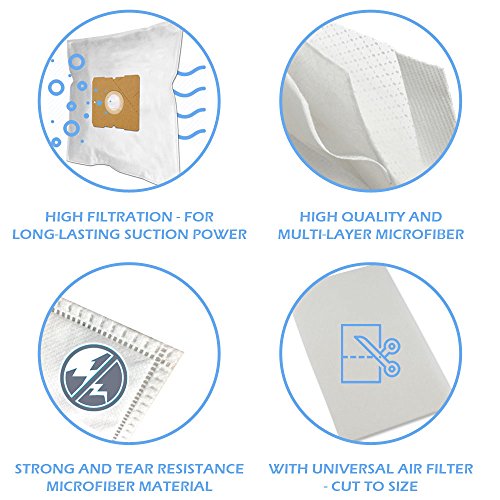 10 Bolsas de aspiradora + Filtro para Miele Big Cat & Dog, S 373 / S373, Medicair Plus 700, Sapphire, Electronic 3900, S 5380 / S5380, S 2 / S2, Totalcare 2000