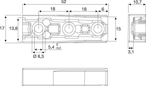 10 Set – gedotec® Muebles Conector oculta cama del conector Cuerpo unión de metal | colgado Conector de Carga hasta 250 kg, marca de calidad para tu salón