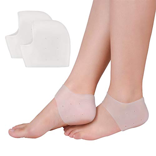 2 Pares Protector Talon,Calcetines Silicona, Protector Talon Silicona, almohadillas de gel para talón para Alivia el Dolor de Talón