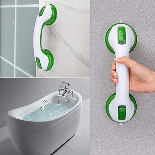 2 Piezas Apoyabrazos del Cuarto de Baño, Manija Baño Ducha Portátil, no Requiere Perforación, Ayuda Movilidad, se Conecta Fácilmente a la Mayoría las Superficies, para Niños y Ancianos (Verde)