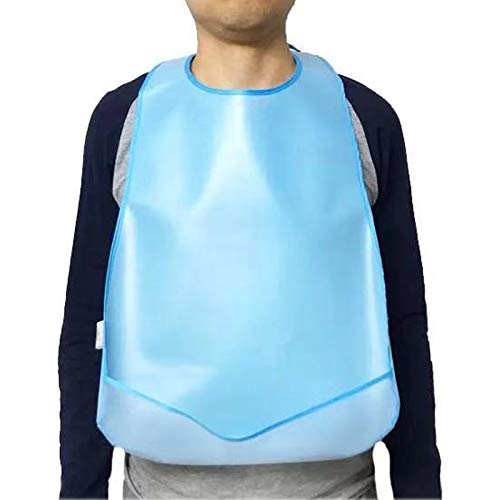 2 Piezas Babero Adulto Silicona Impermeable Lavable Reutilizable,Baberos Adultos con Bolsillo Recogemigas Divertido,Adultos Ropa Protector Alimentación Comer