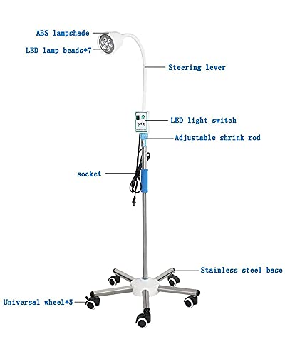 21W Luz De Examen LED Quirúrgica Móvil Altura Ajustable Tipo De Soporte Lámpara Sin Sombras Lámpara De Iluminación Auxiliar Luz De Examen Oral Dental